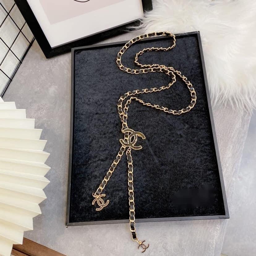 Đai váy áo xích phối da CN sang chảnh - Dây xích eo thắt váy áo nữ kim loại hàng cao cấp loại 1