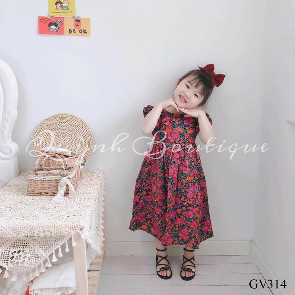 Quần áo trẻ em [ QUỲNH BOUTIQUE ] váy đầm babydoll hoa nhí bé gái