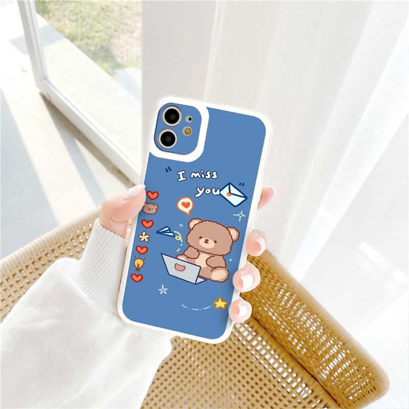 ỐP IPHONE BẢO VỆ CAM vuông cạnh ốp lưng 12 pro max Chú gấu ngọt ngào full case 6 đến 13promax