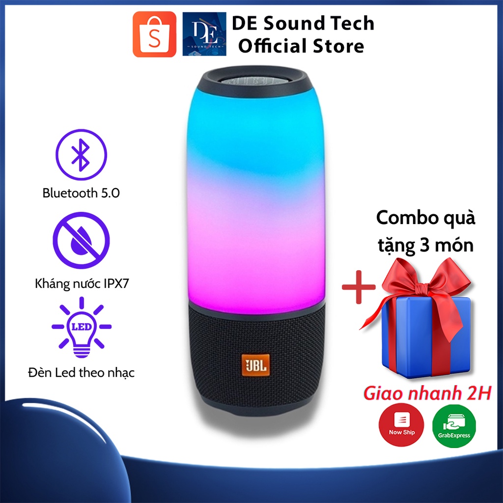 Loa Bluetooth JBL PULSE 3 Đèn Led 360 Độ, Loa Bluetooth Công Suất 20W, Chống Nước Chuẩn IPX7 - Bảo Hành 12 Tháng