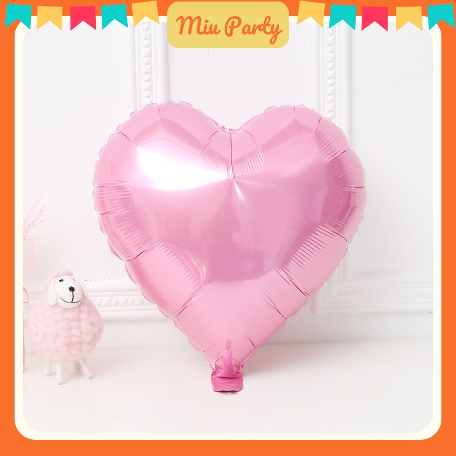 Bong bóng kiếng nhôm hình trái tim trang trí sinh nhật tiệc cưới size 25-45cm