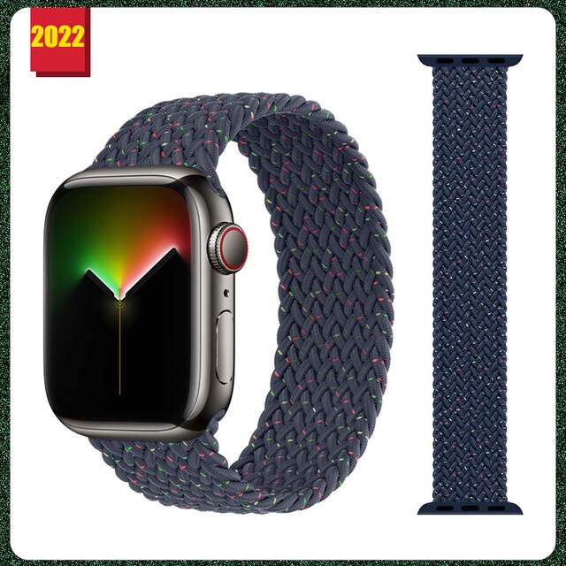Dây Đeo Đồng Hồ Bằng Nylon Co Giãn Cho apple Watch Series 7 6 SE 5 4 3 41MM 45MM 44mm 40mm 38mm 42mm