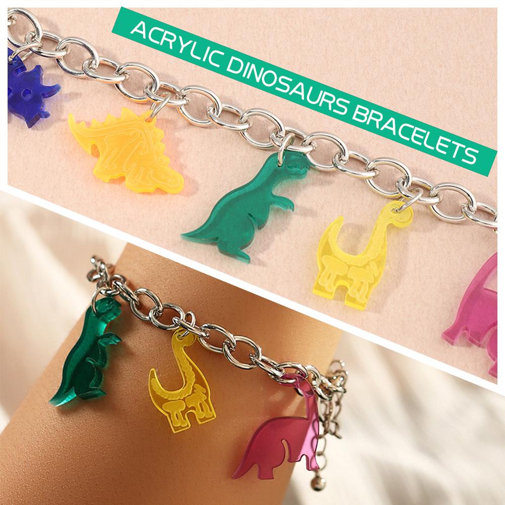 Vòng Tay Acrylic Hình Khủng Long Hoạt Hình Dễ Thương Cho Nữ