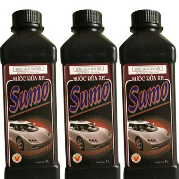 Sản Phẩm Nước rửa xe đen Sumo Siêu Sạch Bóng chai 1L Giá Sock