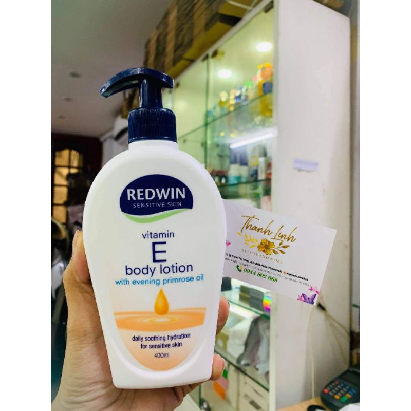 Dưỡng thể Redwin Vitamin E dưỡng ẩm làm mềm da - chai vòi 400ml