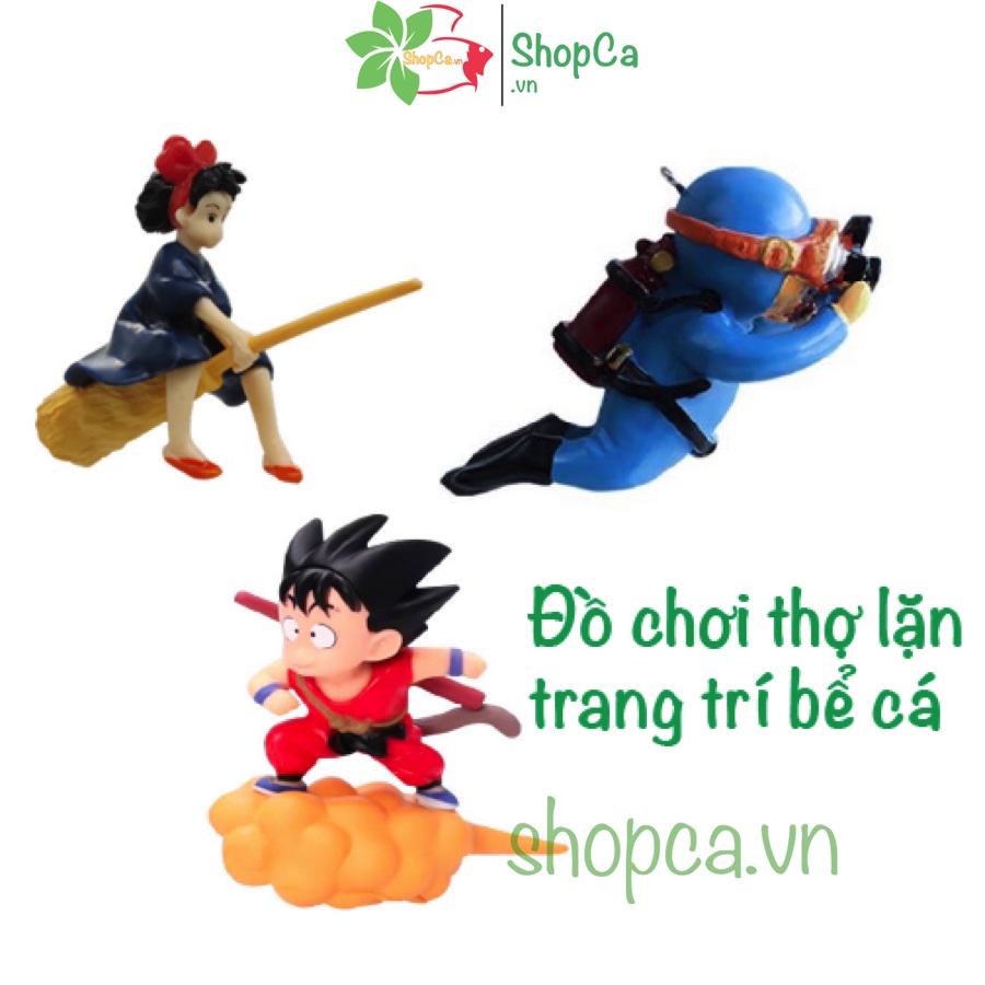 Tượng mô hình thợ lặn nổi, songoku, cô tiên bay - Trang trí bể cá cảnh
