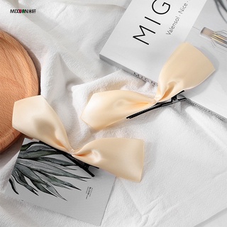 Kẹp tóc cài tóc nơ satin Jisoo phong cách Hàn Quốc