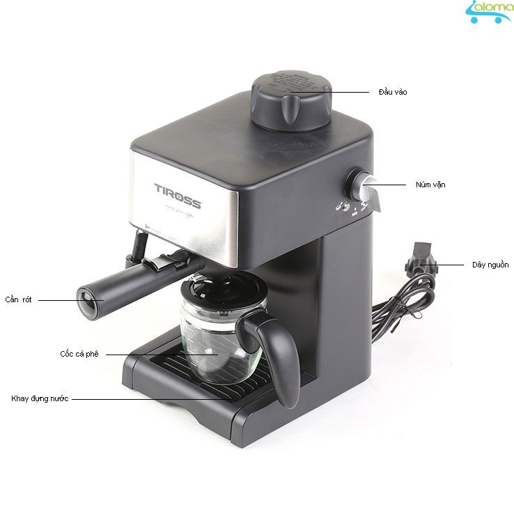 Máy pha cà phê espresso Tiross TS-621 công suất 800W
