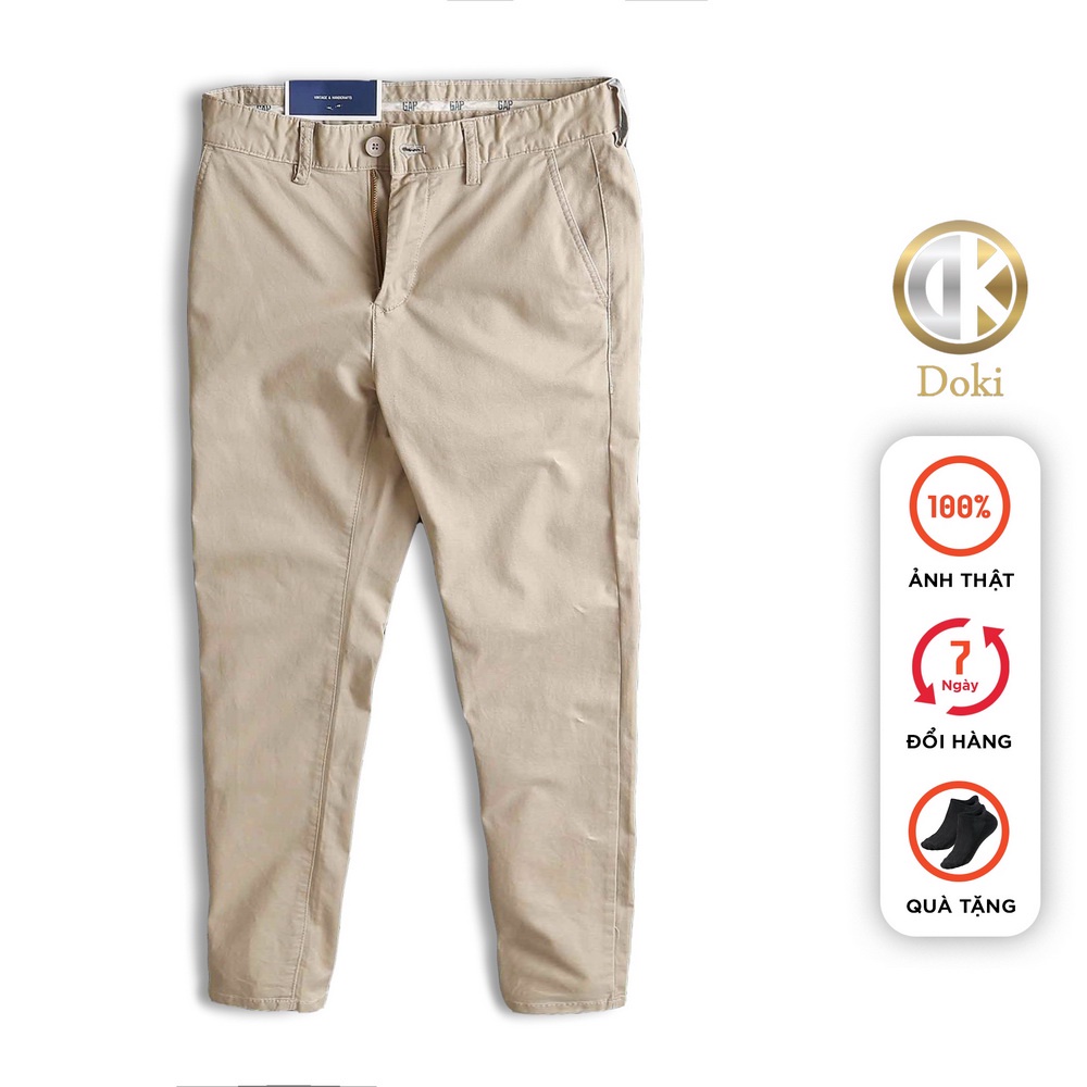 Quần Kaki Nam Màu Vàng Kem Cao Cấp KC-05 Quần kaki dáng đứng Hàn Quốc chất vải cotton co giãn - DOKI