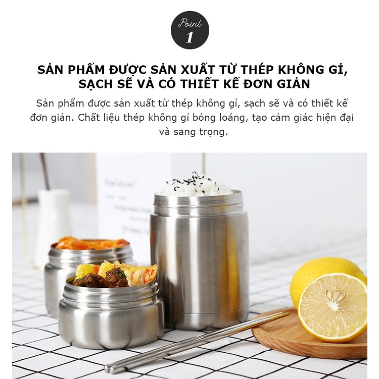 Bộ hộp đựng cơm giữ nhiệt LocknLock Hộp cơm trưa văn phòng Thép Không Gỉ Kèm Túi LHC8031SLV - T2Cmall
