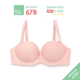 Áo Lót Mút Vừa Cúp Ngang Su Đúc Caro Không Gọng Siêu Nâng BOM SISTER A9950