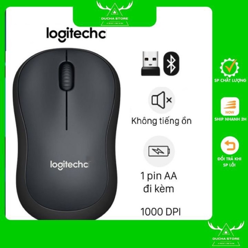 Chuột không dây Logitech M220 đen, chuột Foter V181, chuột FD- E703i - Chuột máy tính không tiếng ồn - Tặng Kèm Pin AA