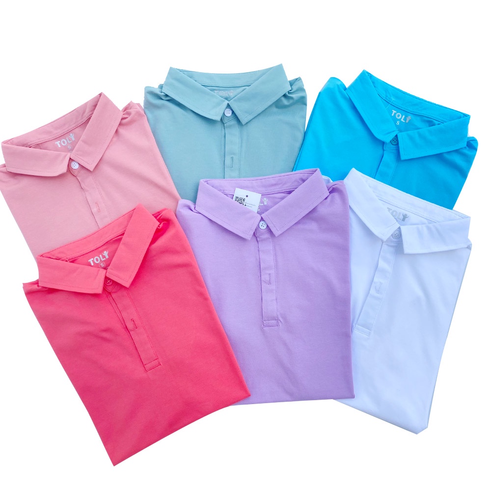 Áo thun nữ Cổ Sơ Mi (Cổ trụ) TOLI, chất cotton 4 chiều mềm mịn, co dãn Màu Hồng Ruốc