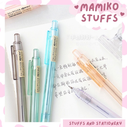 BÚT CHÌ BẤM TRONG SUỐT NGÒI 0.5 SIÊU XINH MINIMALIST