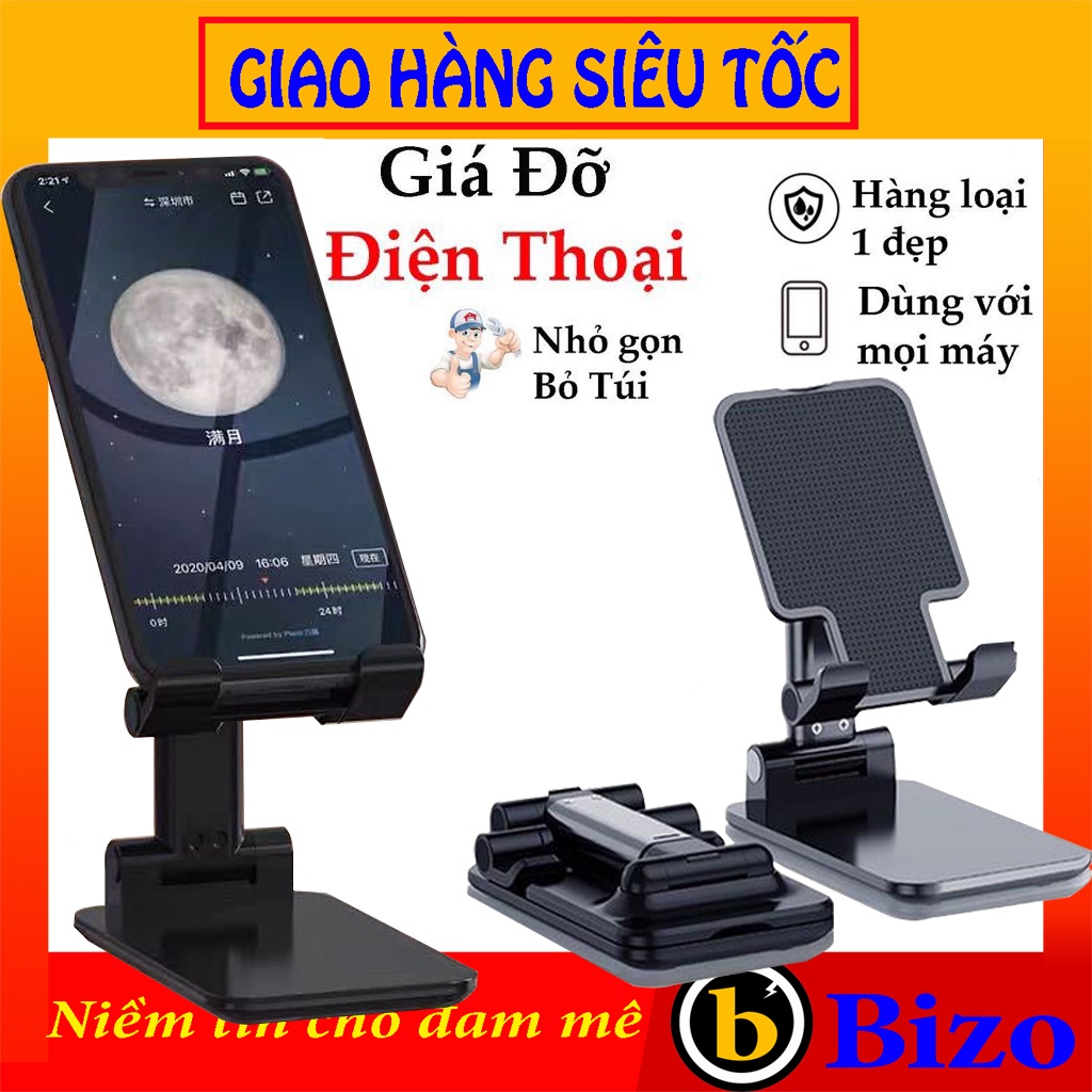 ✅TIỆN LỢI✅ Giá đỡ điện thoại để bàn, kệ đỡ khung thép gấp gọn chắc chắn, góc xoay 360 độ linh hoạt, học tập xem phim