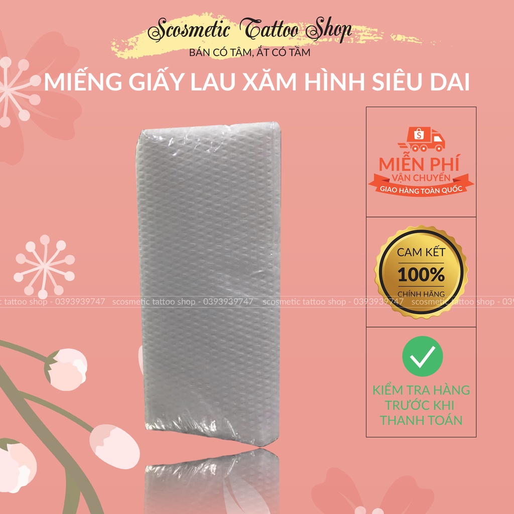 Giấy khô lau mực xăm ,miếng giấy mềm dai 1 Gói/100 miếng | WebRaoVat - webraovat.net.vn