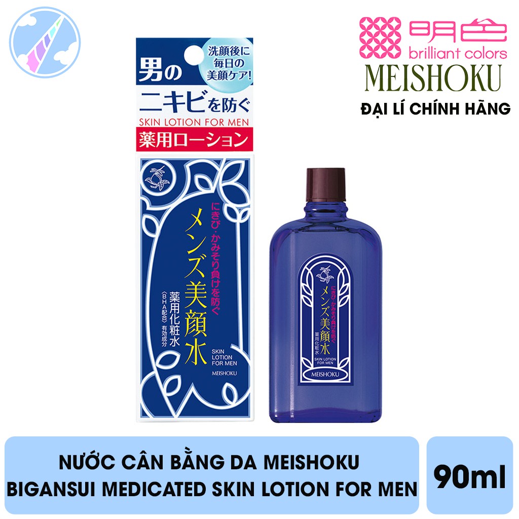 Nước Cân Bằng Da Ngừa Mụn Dành Cho Nam Meishoku Bigansui Medicated Skin Lotion For Men 90ml