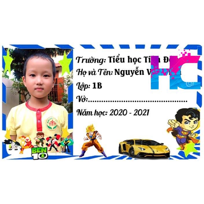 Bìa nhãn vở theo yêu cầu - 1 bìa 10 cái - Mực dầu không bay màu