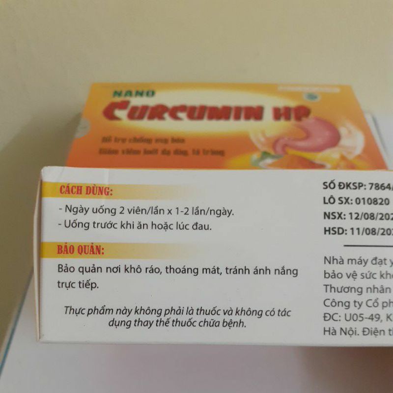Nano Curcumin HP  - Giải Pháp Cho Người Bệnh Dạ Dày hạn dùng tới t8/2023 | BigBuy360 - bigbuy360.vn