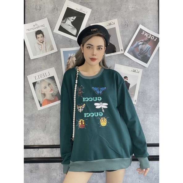 Áo Sweater Nỉ Da Cá Hàn Form Rộng Streetwear In Hình Cute 6 Màu | BigBuy360 - bigbuy360.vn