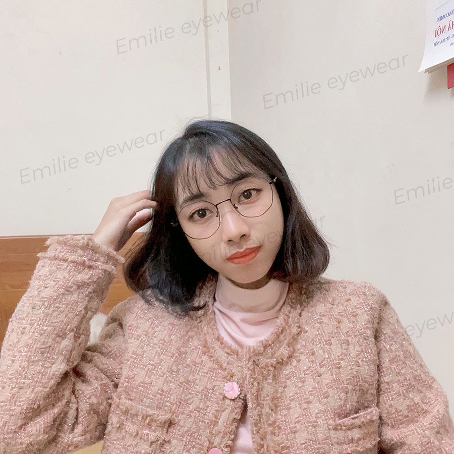 Kính gọng mảnh tròn đa giác nam nữ Emilie eyewear chất liệu kim loại phụ kiện thời trang 2979