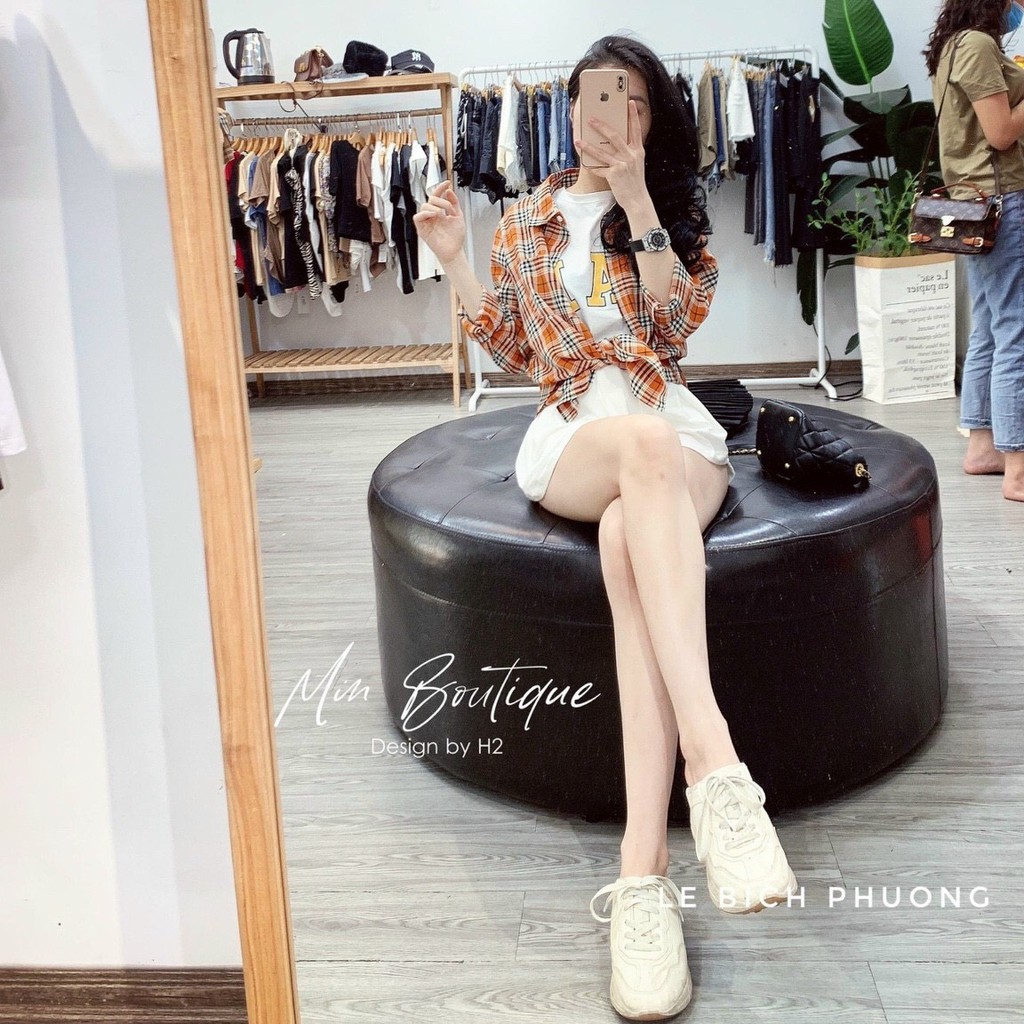 Set Áo Thun Form Rộng Kết Hợp Cùng Áo Sơmi Caro Chất Vải Cao Cấp Phong Cách Nặng Động Trẻ Trung Cho Chị Em Phụ Nữ | BigBuy360 - bigbuy360.vn