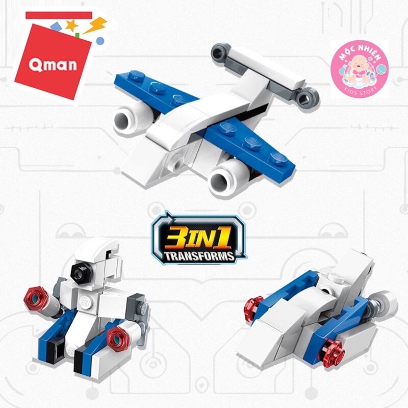 Đồ Chơi Lắp Ráp Xếp Hình 10in1 Qman 42104 Biệt Đội Biến Hình Dành Cho Bé Trai Trên 6 Tuổi