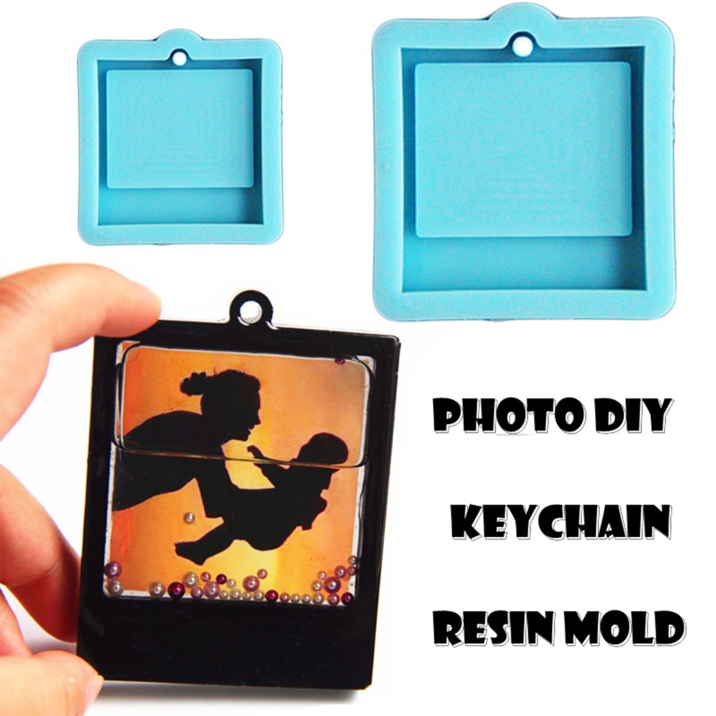Khuôn Silicone Làm Móc Khóa Nhựa Epoxy Hình Khung Ảnh Sáng Tạo