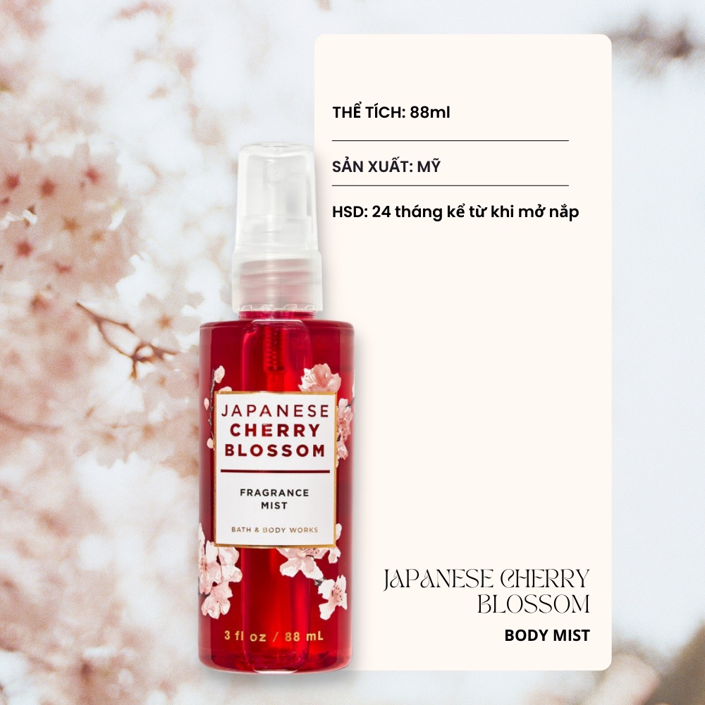 Xịt Thơm Toàn Thân Body Mist Bath And Body Works Japanese Cherry Blossom 88ml