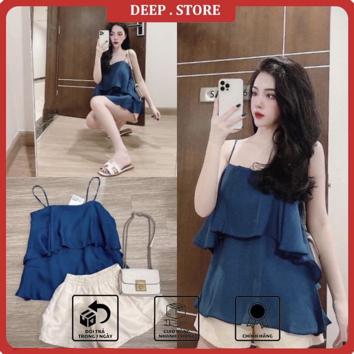 Áo Hai Dây Ms.2131 Thiết Kế Dáng Xòe Hai Vạt Sẻ Tà Lưng, Chất Liệu Voan