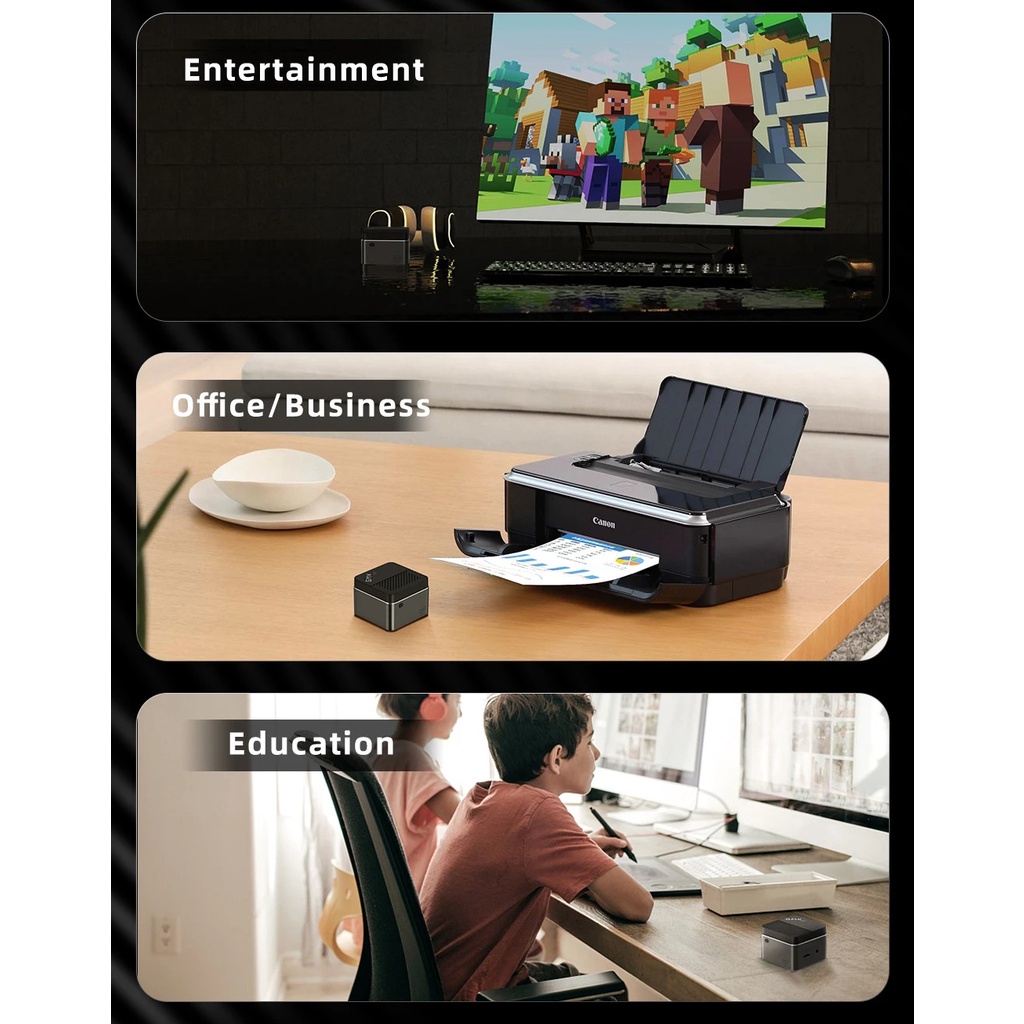 Mini PC. Máy tính để bàn mini GMK siêu nhỏ 4 Nhân 2.0GHz đến 2.7GHz 8GB RAM 120G SSD M.2 Đồ họa Intel HD 600 | BigBuy360 - bigbuy360.vn