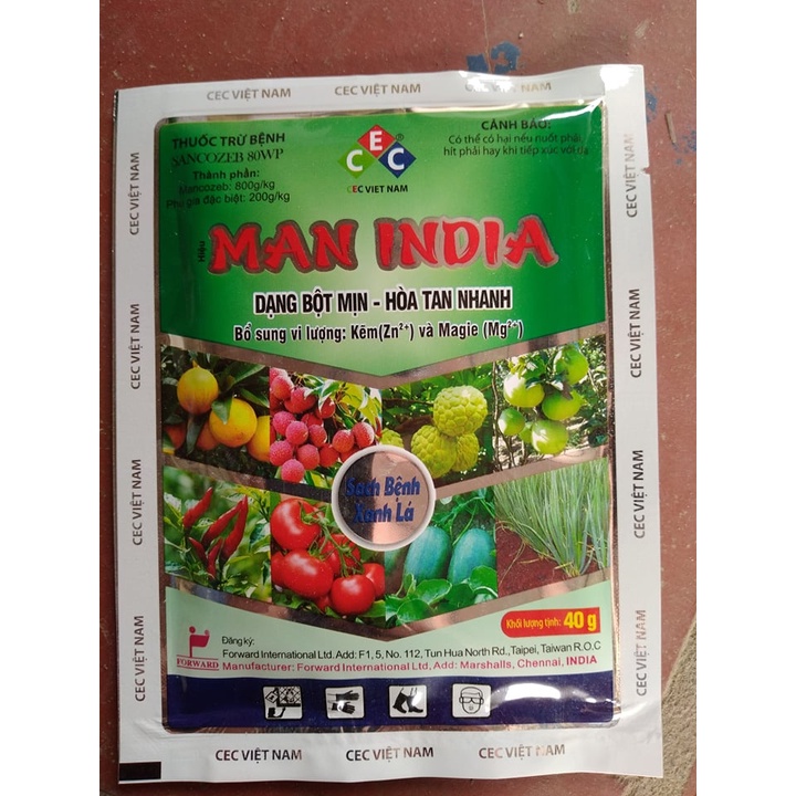 Man India_Bổ xung vi lượng Kẽm Zn + Magie Mg, trừ bệnh sương mai, thán thư, đốm vòng, nứt thân xì mủ, héo xanh