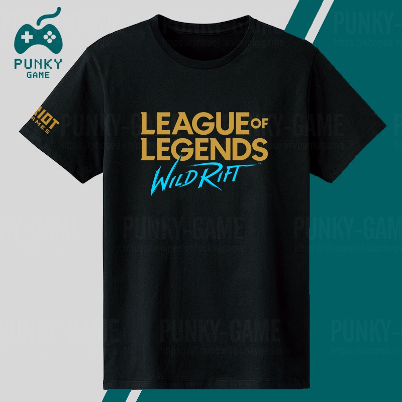 Áo Liên Minh Huyền Thoại (LOL) Wild Rift Logo (Black) ngắn tay