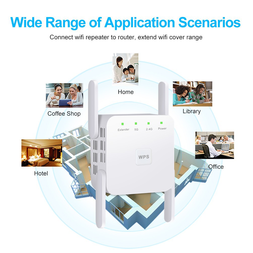 5Ghz WiFi Repeater Wireless Wifi Extender 1200Mbps Wi-Fi Amplifier 802.11N Long Range Wi fi Signal Booster 2.4G Wifi Repiter