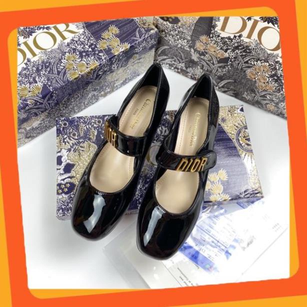 Giày búp bê dior khoá chữ gót vuông spsl fullbox bill túi giấy