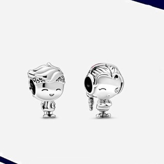 Mặt dây chuyền bằng bạc Sterling hình cậu bé trai bé gái