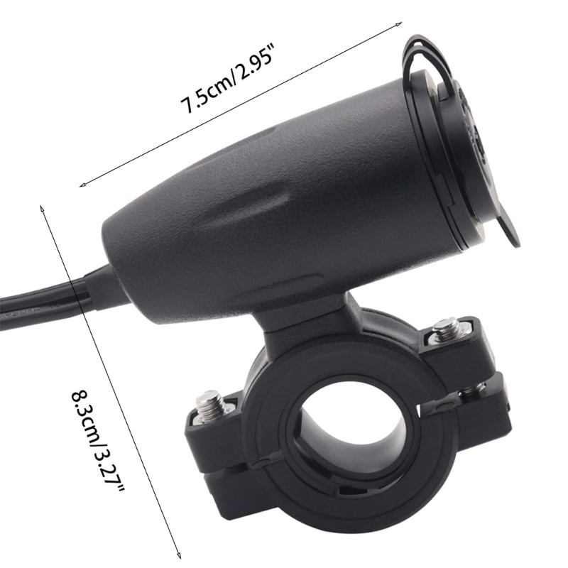 Ổ Cắm Điện USB Kép 12V-24V Chống Nước Gắn Tay Lái Xe Đạp
