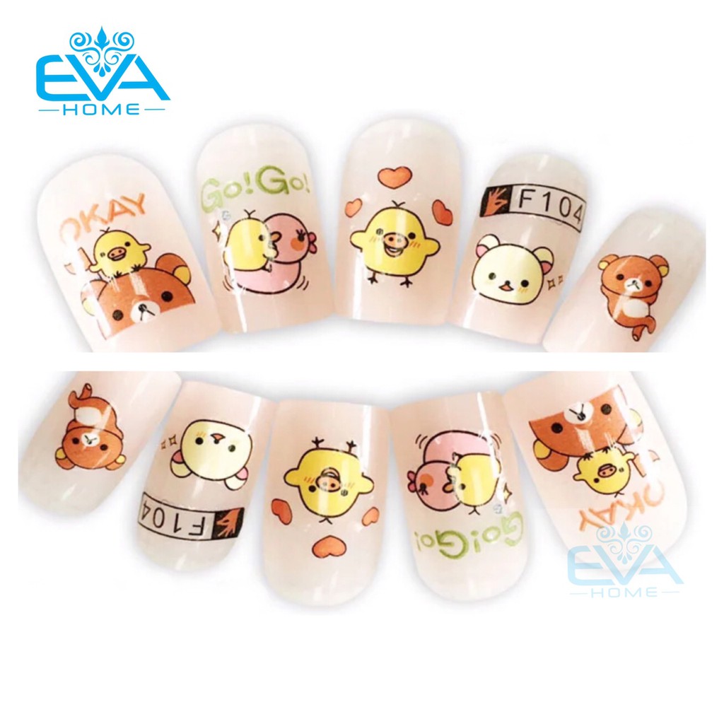 Miếng Dán Móng Tay 3D Nail Sticker Hoạt Hình F104