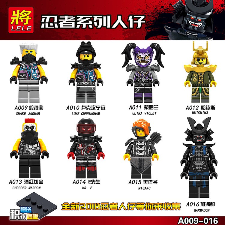 Lego A009-016 Dòng Ninja Minifigure Rắn Báo đốm Jiamandu Túi đồ chơi lắp ráp Khối xây dựng Đồ chơi giáo dục