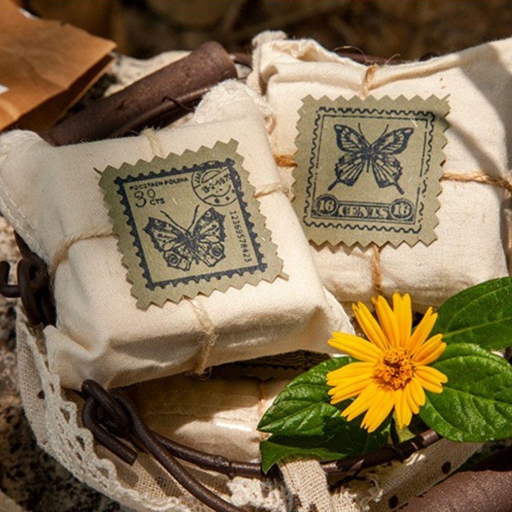 Con Dấu Gỗ In Hình Bướm Kiểu Vintage Dùng Trang Trí Sổ Tay / Thiệp Sinh Nhật Ký