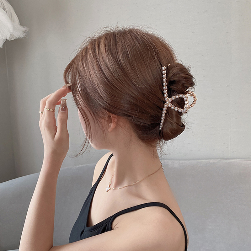 Kẹp tóc hình đuôi cá đính ngọc trai nhân tạo phong cách Hàn Quốc dành cho nữ