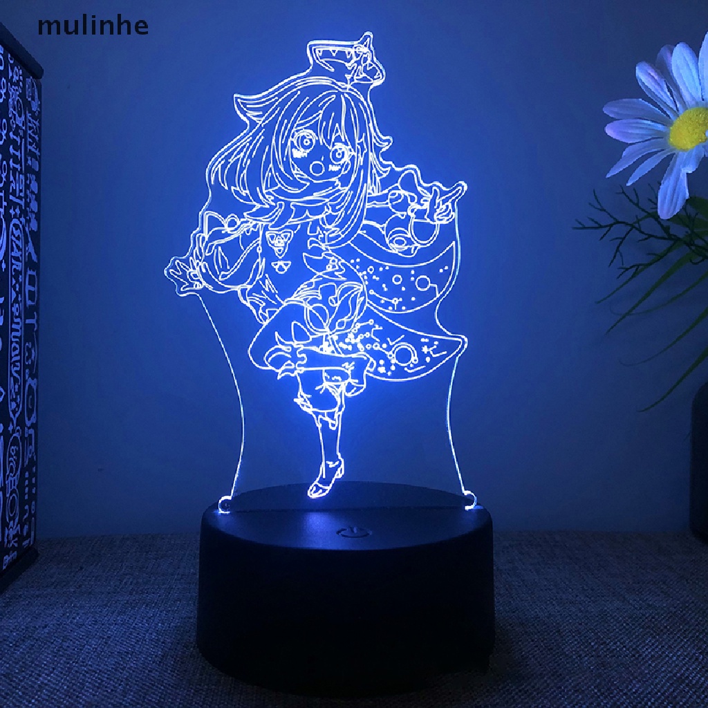 Mulinhe Genshin Đèn LED 3D 7 Màu Hình Nhân Vật Truyện Tranh shome Trang Trí Phòng Ngủ vn
