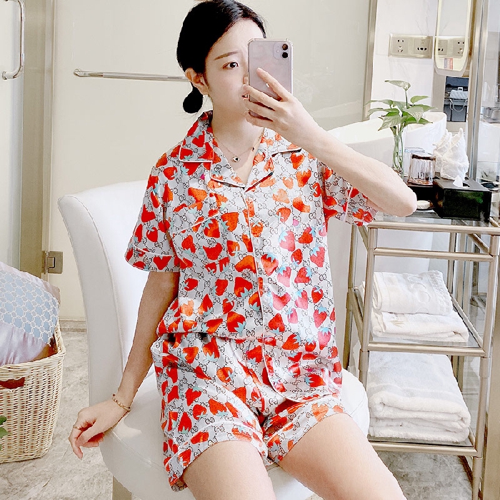 Pajamas female summer simulation silk Korean short sleeves can be worn outside home service suit | BigBuy360 - bigbuy360.vn