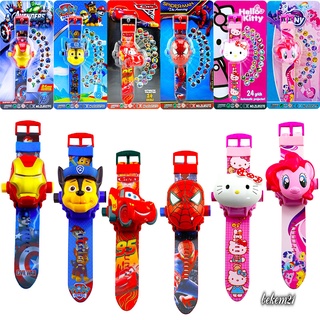 (50 MẪU) Đồng hồ chiếu hình 3D điện tử, Đồng hồ điện tử trẻ em chiếu hình 3D cho bé với 24 hình chủ đề hoạt hình
