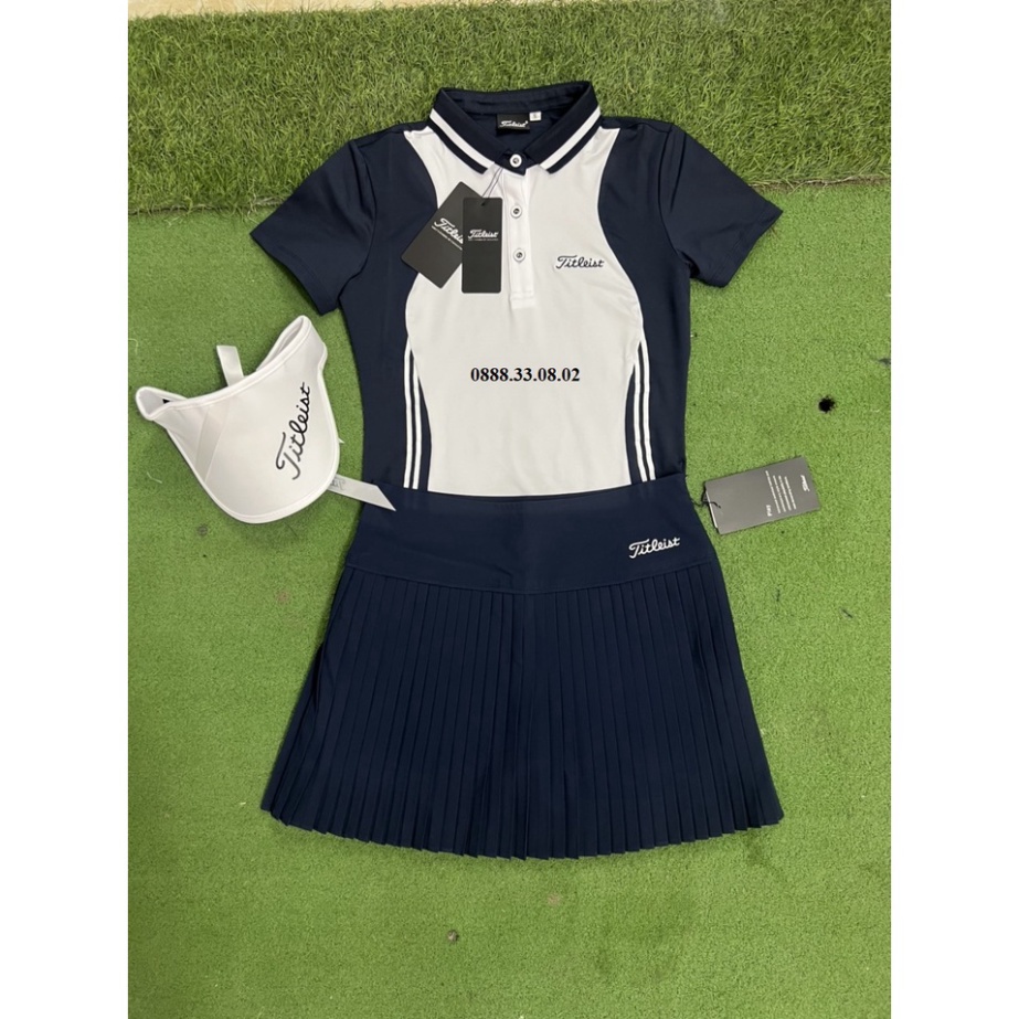 Set áo kèm chân váy golf nữ co giãn 4 chiều Cao Cấp