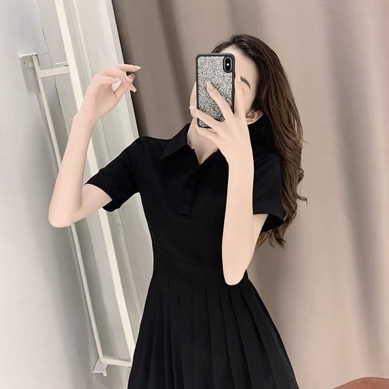 Đầm Cổ Polo Lưng Cao Xếp Ly Phong Cách Hàn Quốc Thời Trang Mùa Hè Mới Cho Nữ 2021 | BigBuy360 - bigbuy360.vn