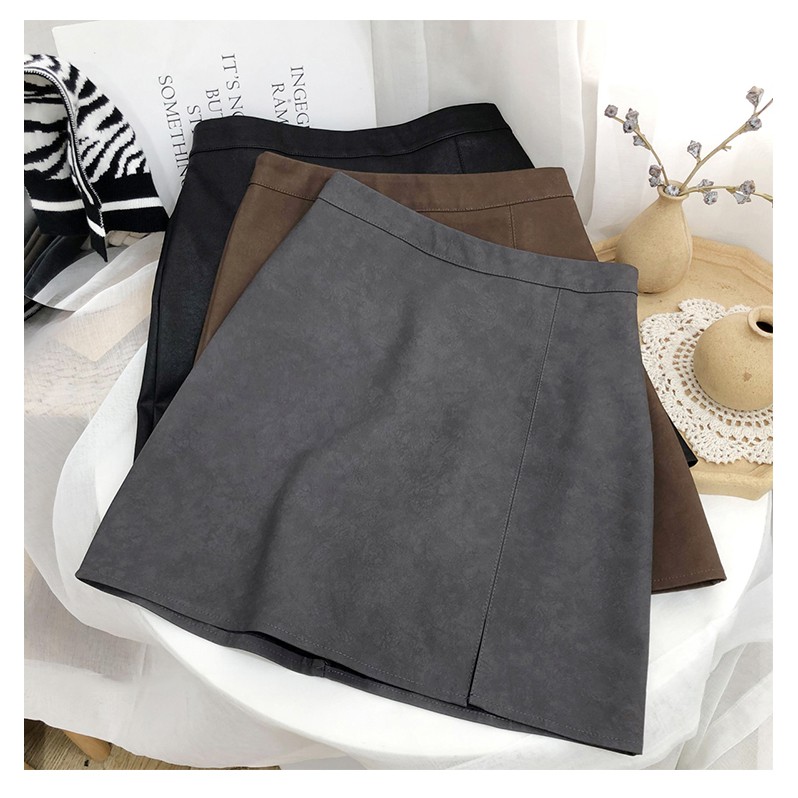 🔥SIÊU SALE🔥[CÓ SẴN, ẢNH THẬT] Chân Váy Ngắn Da PU Chữ A Cạp Cao [CÓ QUẦN TRONG] Phong Cách Hàn Quốc | BigBuy360 - bigbuy360.vn