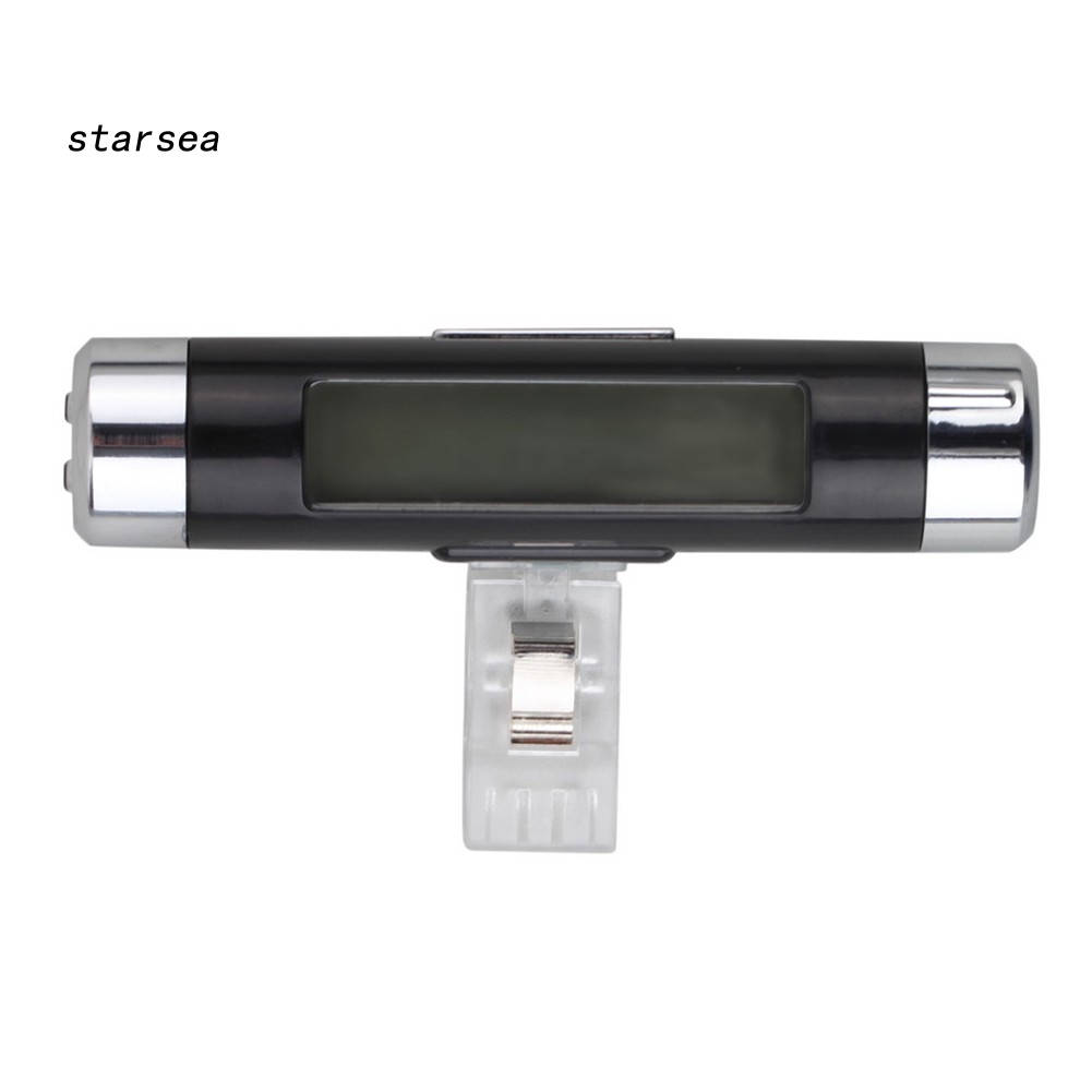Đồng hồ nhiệt kế điện tử đa năng màn hình LCD gắn lỗ thông khí ô tô tiện dụng