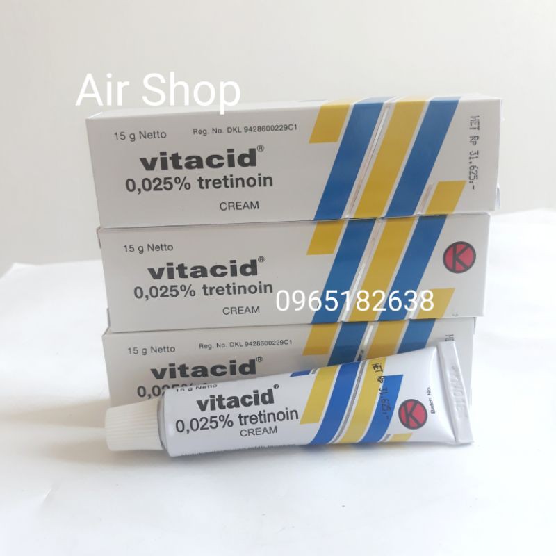 [Sẵn- Date mới] Tretinoin Vitacid 0.025% 0.05% 0.1% 🍃 Chính hãng🍃 Kem hỗ trợ giảm mụn,trẻ hóa da | BigBuy360 - bigbuy360.vn