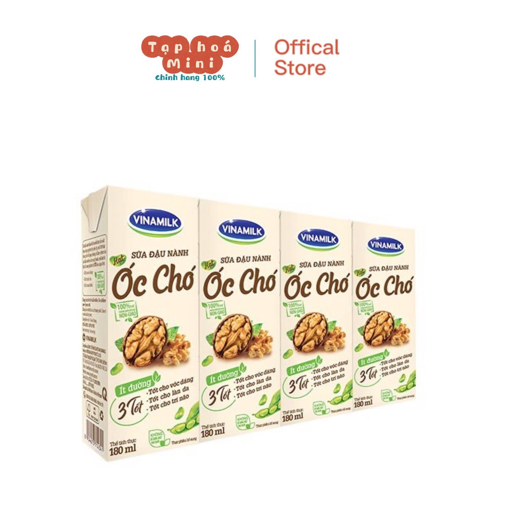 Sữa đậu nành Óc Chó Vinamilk hộp 180ml